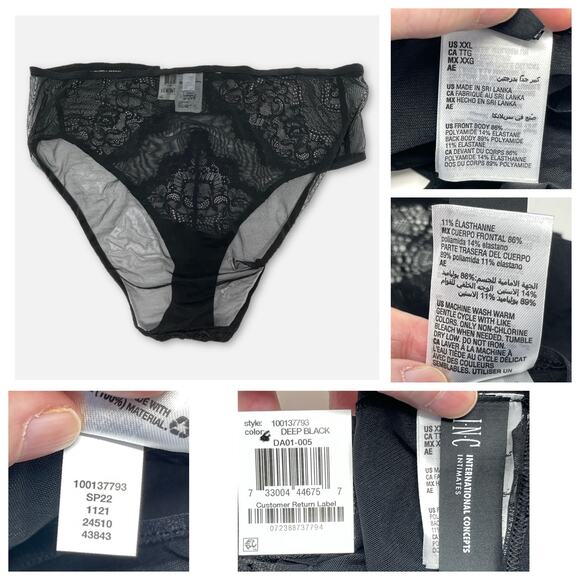 INC, Jenni, b.tempt'd Mix NWT Panties Lace Check Solid XXL 4 pk Red Black Pink - Picture 3 of 10